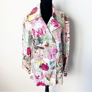 Mycra Pac Life Pink Flower Bird Rain Coat Rare Size S/M